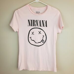 Nirvana Size M Pink Short Sleeve Graphic Shirt